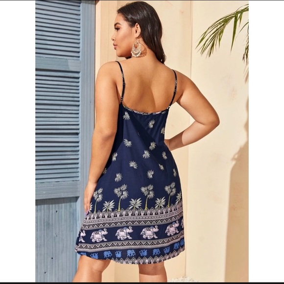 Boho triable navy blue cami dress - Picture 2 of 6